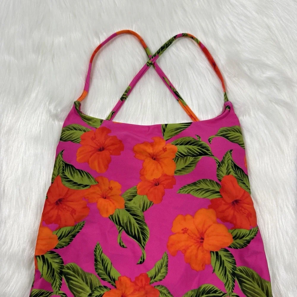 Beach Riot‎ Women's Size XS Hibiscus Sunset Floral Stevie One Piece Swim Suit